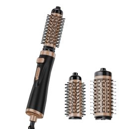 Rotating Hair Dryer Brush, Ionic Hot Air Styling Brush with 1.5" and 2" Ceramic Coated Head, 4 in 1 Hair Dryer Styler and Volumizer