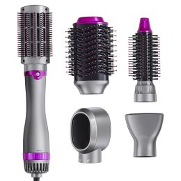 Hair Air Styler and Dryer Brush, 5-in-1 Multi Hair Styler, Ionic Blow Dryer Brush with 3 Heat Settings, 3 Brushes & 2 Nozzles