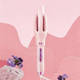 32mm Ceramic Glaze Auto Curler , 110V-240V Dual Voltage , 4 Temperature Settings & Auto Shut-Off , Safe Styling For Smooth Curls , Daily Hair Sty (Option: Pink)