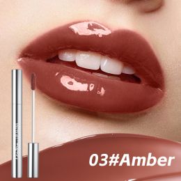 4 Colors Lip Gloss,Hydrating Lip Tint,Long Lasting Waterproof, High Shine Glossy Mirror Lip Stain, Long Lasting Moisturizing,Non Sticky, Romantic (Option: 03 Amber)