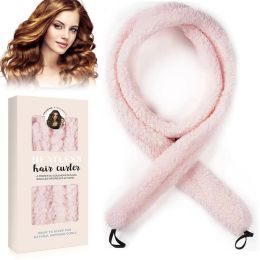 Satin Heatless Hair Curler, Lazy Natural Soft Wave DIY Heatless Curls For Sleep In Overnight, For All Hair Types - Pink (Option: Pink)