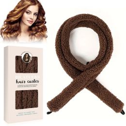 Satin Heatless Hair Curler, Lazy Natural Soft Wave DIY Heatless Curls For Sleep In Overnight, For All Hair Types - Brown (Option: Brown)