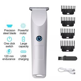Men Pro Electric Hair Clippers Beard Trimmer Cutting Barber Shaving Machine White (Logistics Only For USPS.TK/TMEU Only For Self-pickup) (Option: defaulttitle)